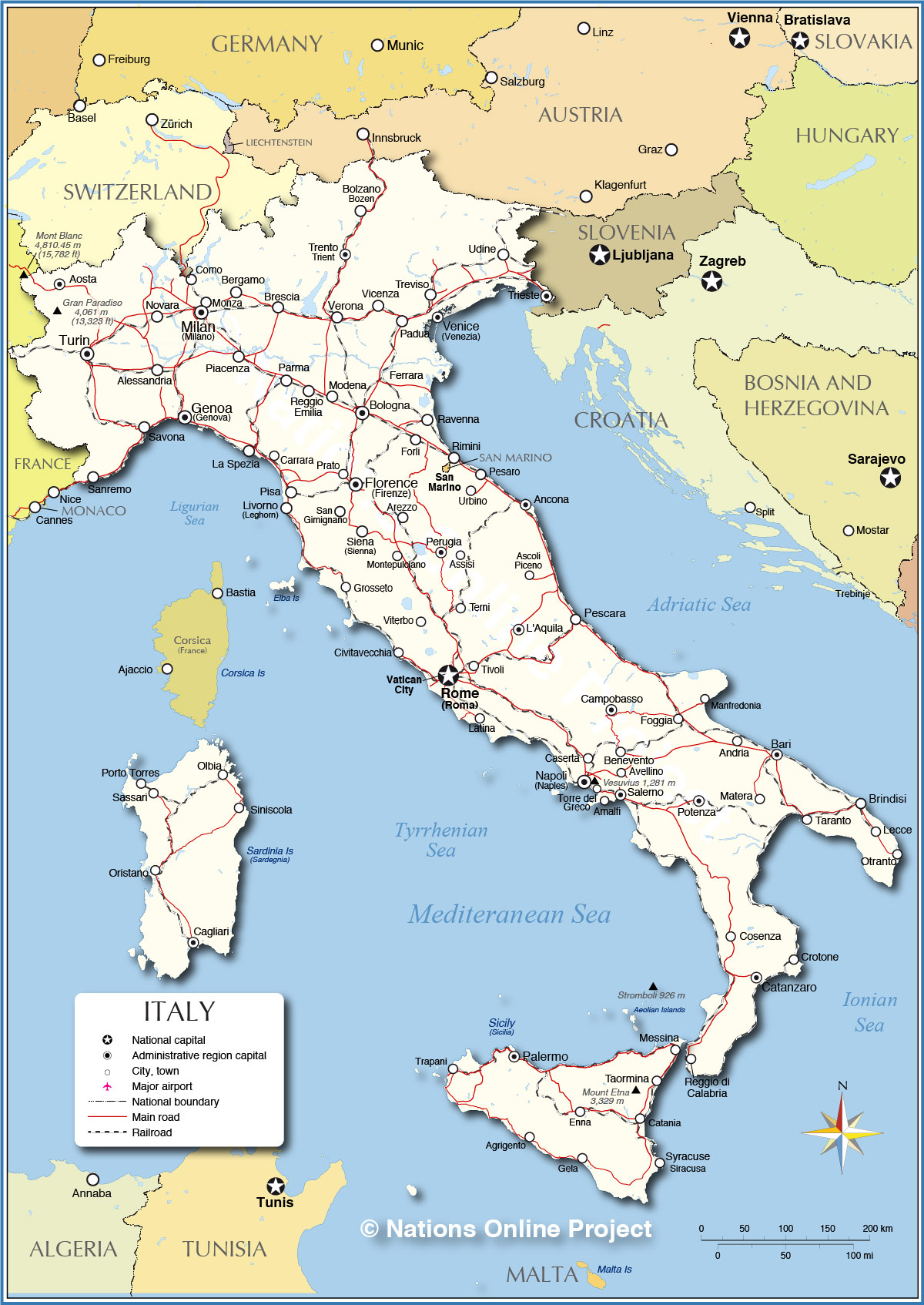 Map Of Italy With Cities