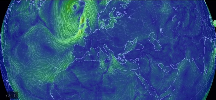 surface wind of Italy